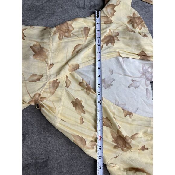 Reformation Floral Royce Wrap Maxi Dress Tuscany Yellow Size Large - Picture 8 of 12